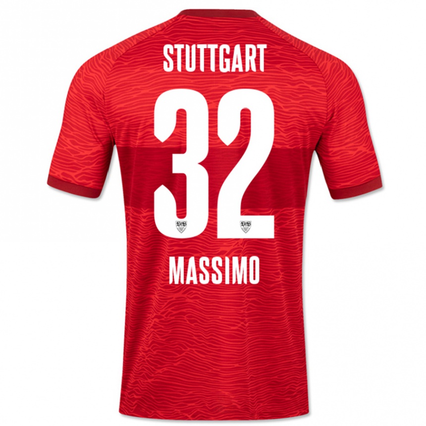 Damen Fußball Roberto Massimo #32 Rot Auswärtstrikot Trikot 2023/24 T-Shirt Luxemburg