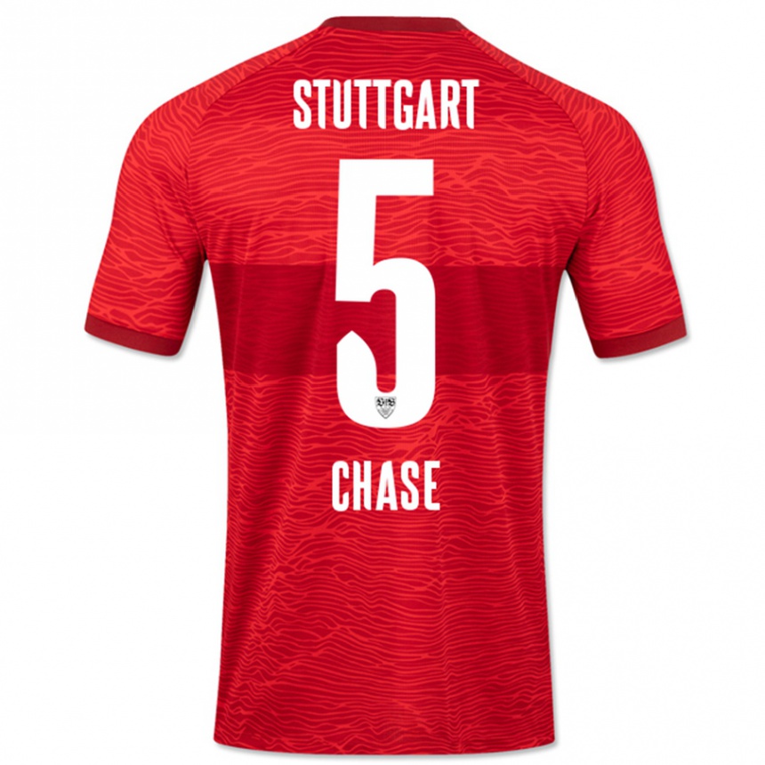 Damen Fußball Anrie Chase #5 Rot Auswärtstrikot Trikot 2023/24 T-Shirt Luxemburg