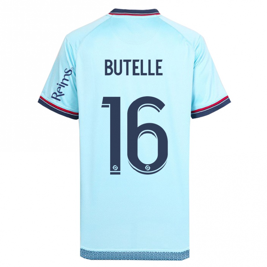 Damen Fußball Ludovic Butelle #16 Himmelblau Auswärtstrikot Trikot 2023/24 T-Shirt Luxemburg