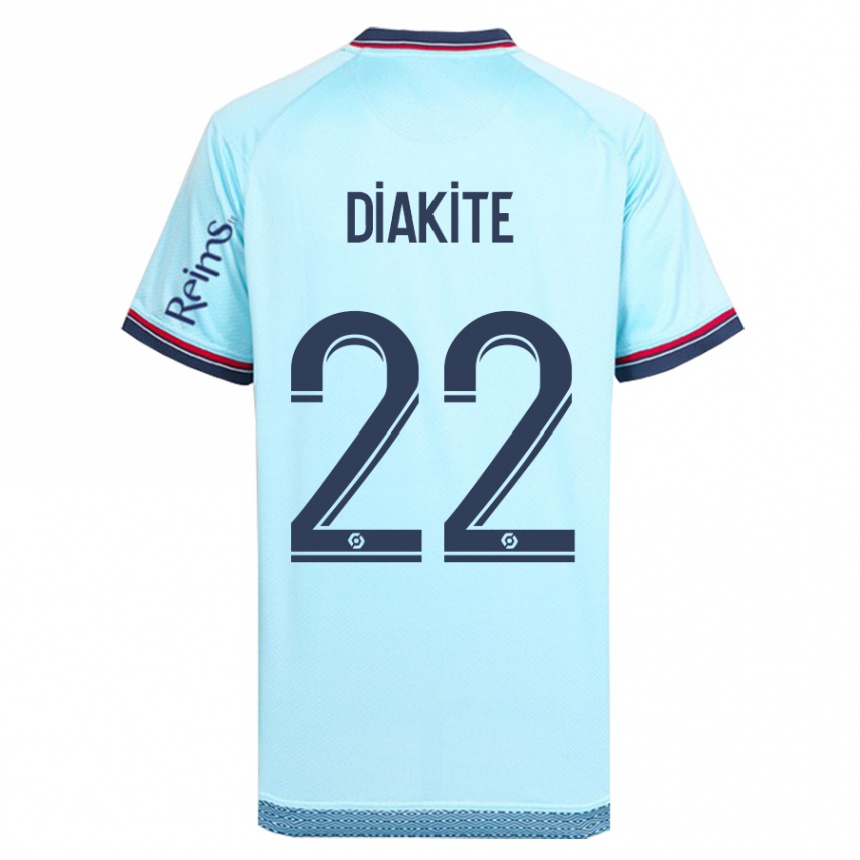 Damen Fußball Oumar Diakité #22 Himmelblau Auswärtstrikot Trikot 2023/24 T-Shirt Luxemburg