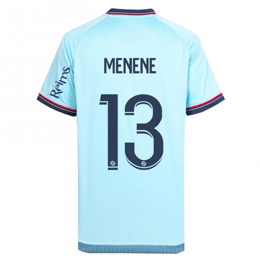 Damen Fußball Meyong Menene #13 Himmelblau Auswärtstrikot Trikot 2023/24 T-Shirt Luxemburg