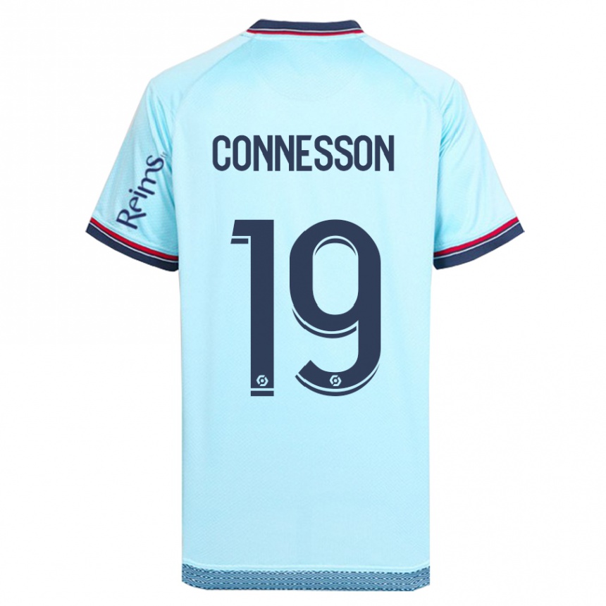 Damen Fußball Adele Connesson #19 Himmelblau Auswärtstrikot Trikot 2023/24 T-Shirt Luxemburg