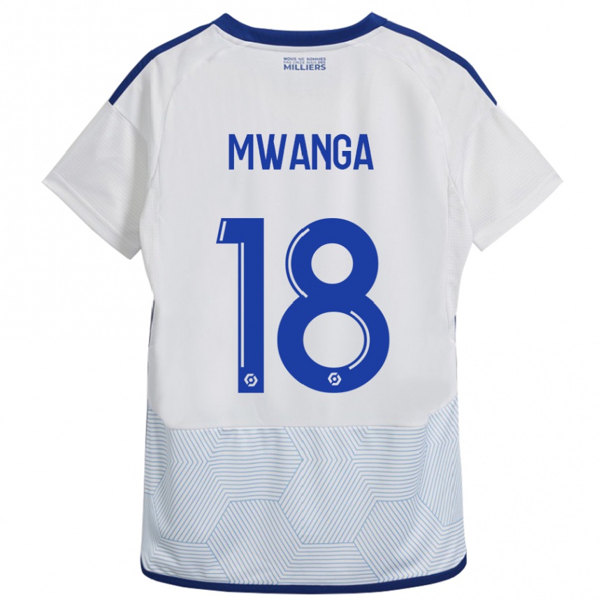 Damen Fußball Junior Mwanga #18 Weiß Auswärtstrikot Trikot 2023/24 T-Shirt Luxemburg