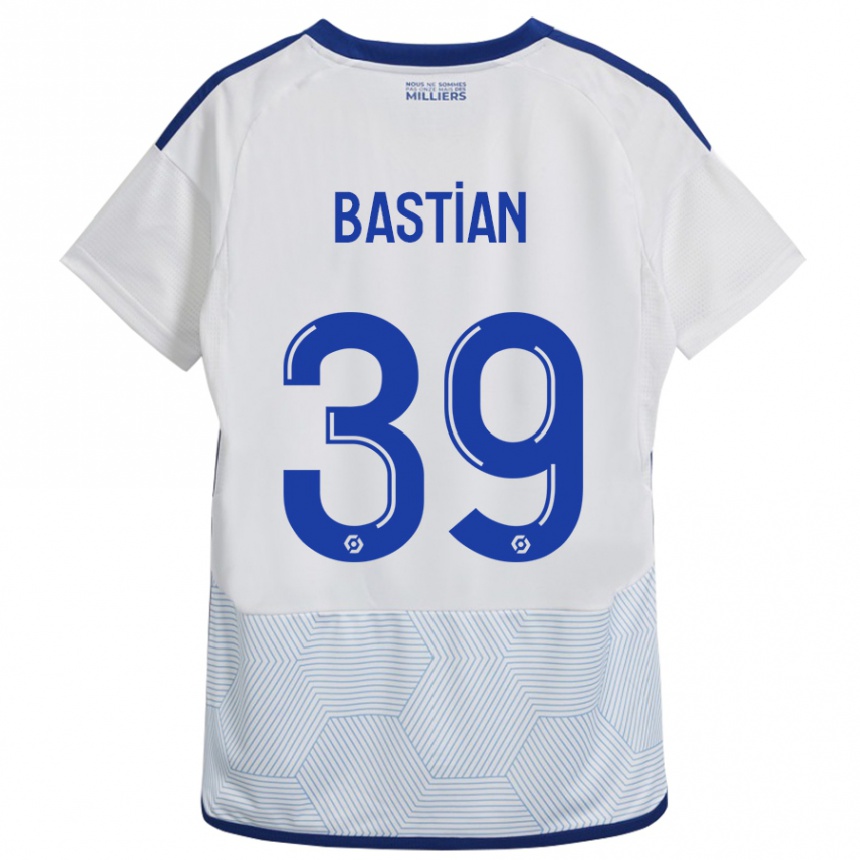 Damen Fußball Maxime Bastian #39 Weiß Auswärtstrikot Trikot 2023/24 T-Shirt Luxemburg