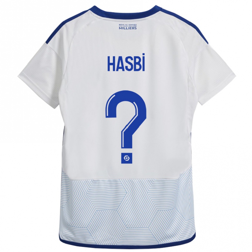 Damen Fußball Walid Hasbi #0 Weiß Auswärtstrikot Trikot 2023/24 T-Shirt Luxemburg