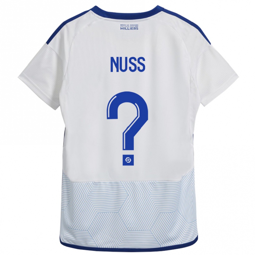 Damen Fußball Antoine Nuss #0 Weiß Auswärtstrikot Trikot 2023/24 T-Shirt Luxemburg