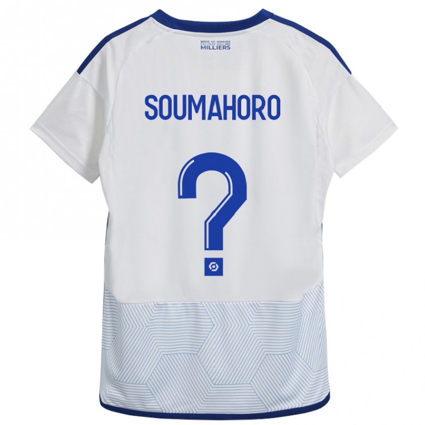 Damen Fußball Mohamed Soumahoro #0 Weiß Auswärtstrikot Trikot 2023/24 T-Shirt Luxemburg