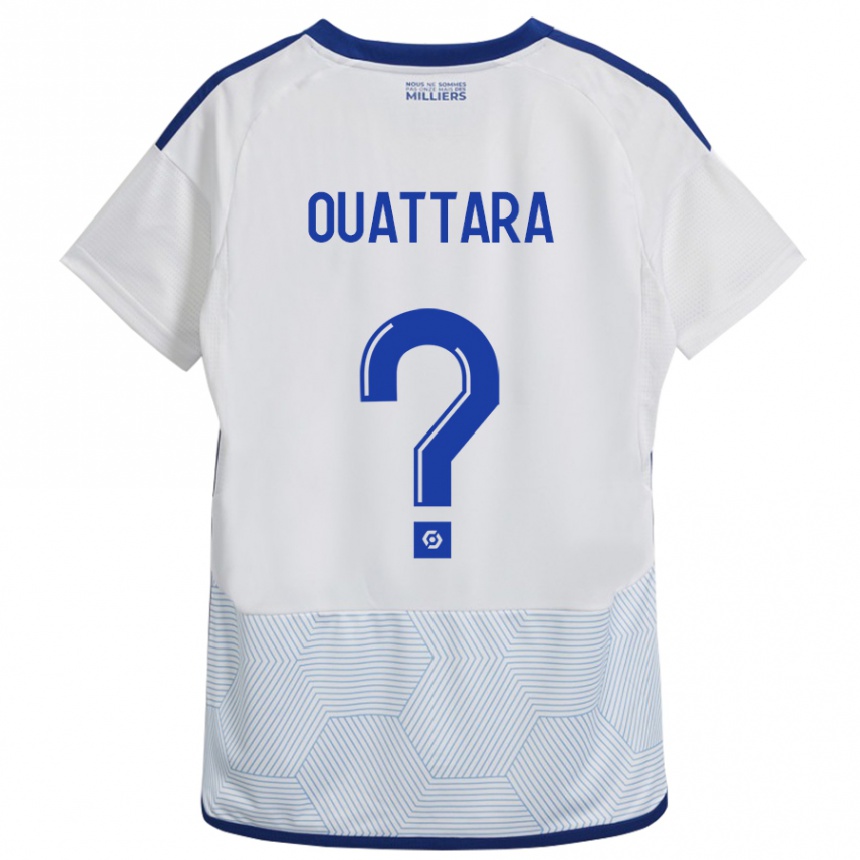Damen Fußball Abdoul Ouattara #0 Weiß Auswärtstrikot Trikot 2023/24 T-Shirt Luxemburg