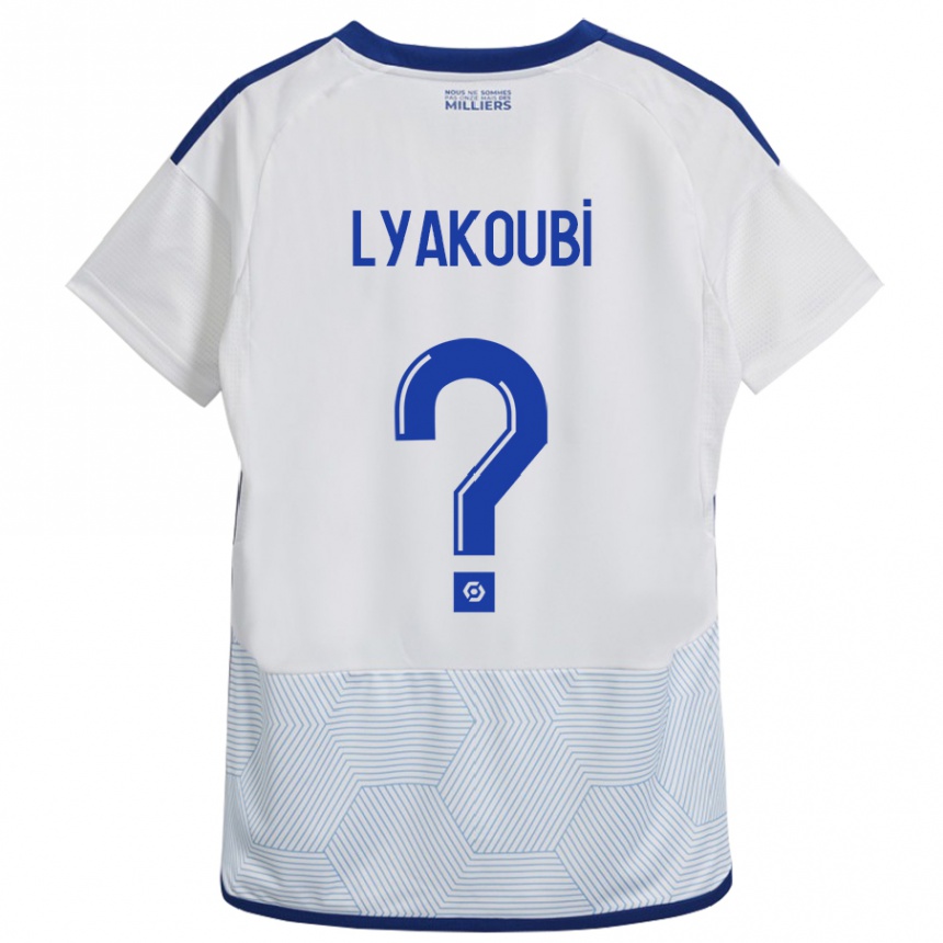 Damen Fußball Oussama Lyakoubi #0 Weiß Auswärtstrikot Trikot 2023/24 T-Shirt Luxemburg