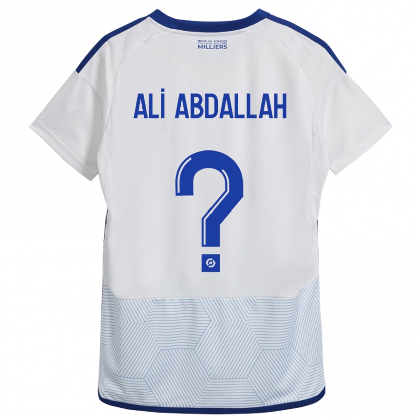 Damen Fußball Aboubacar Ali Abdallah #0 Weiß Auswärtstrikot Trikot 2023/24 T-Shirt Luxemburg