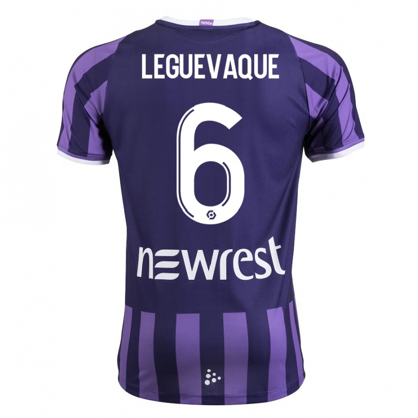 Damen Fußball Laurie Leguevaque #6 Lila Auswärtstrikot Trikot 2023/24 T-Shirt Luxemburg