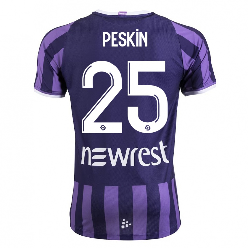 Damen Fußball Kelso Peskin #25 Lila Auswärtstrikot Trikot 2023/24 T-Shirt Luxemburg