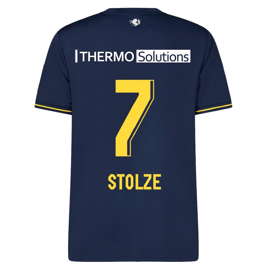 Damen Fußball Anna-Lena Stolze #7 Marine Auswärtstrikot Trikot 2023/24 T-Shirt Luxemburg