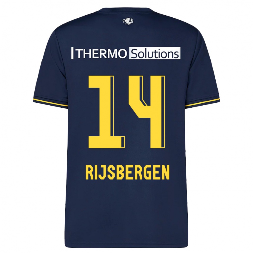 Damen Fußball Liz Rijsbergen #14 Marine Auswärtstrikot Trikot 2023/24 T-Shirt Luxemburg