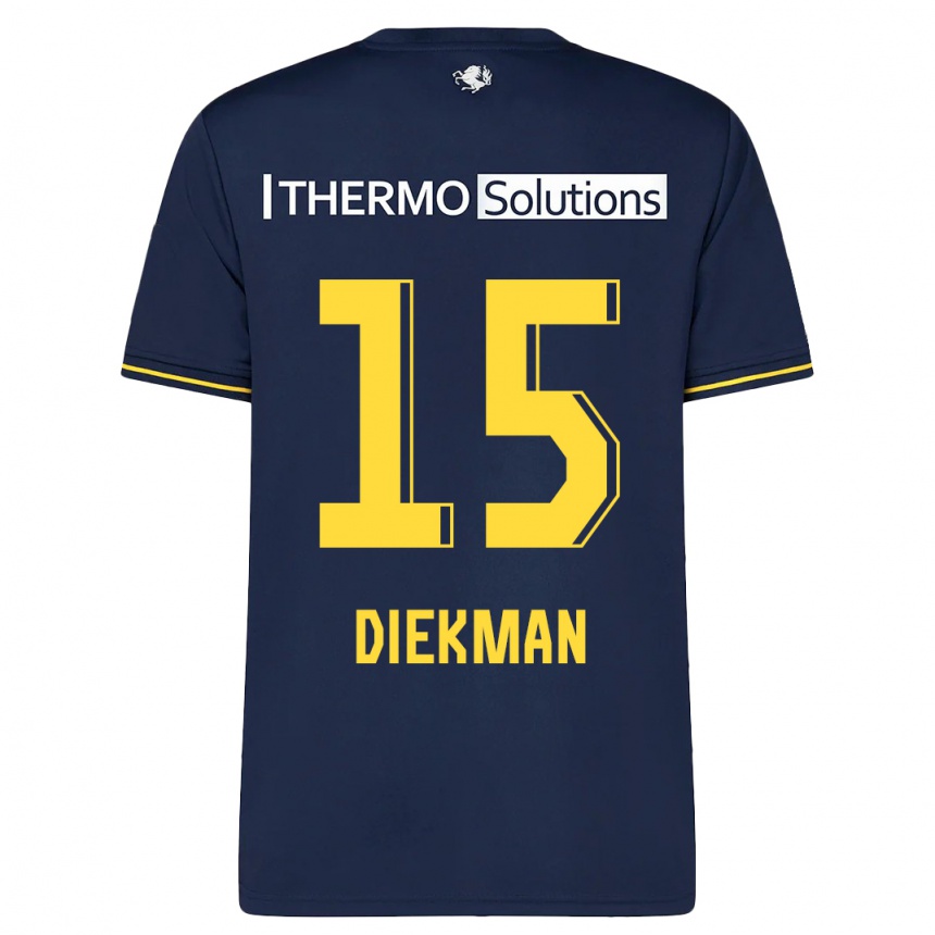 Damen Fußball Jill Diekman #15 Marine Auswärtstrikot Trikot 2023/24 T-Shirt Luxemburg