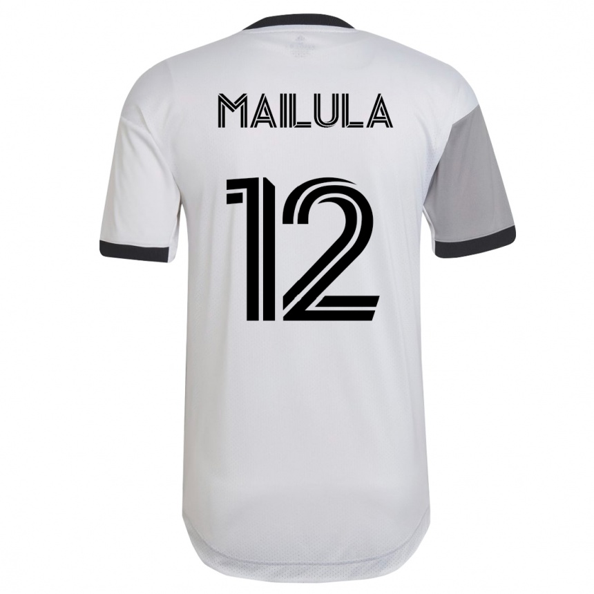 Damen Fußball Cassius Mailula #12 Weiß Auswärtstrikot Trikot 2023/24 T-Shirt Luxemburg