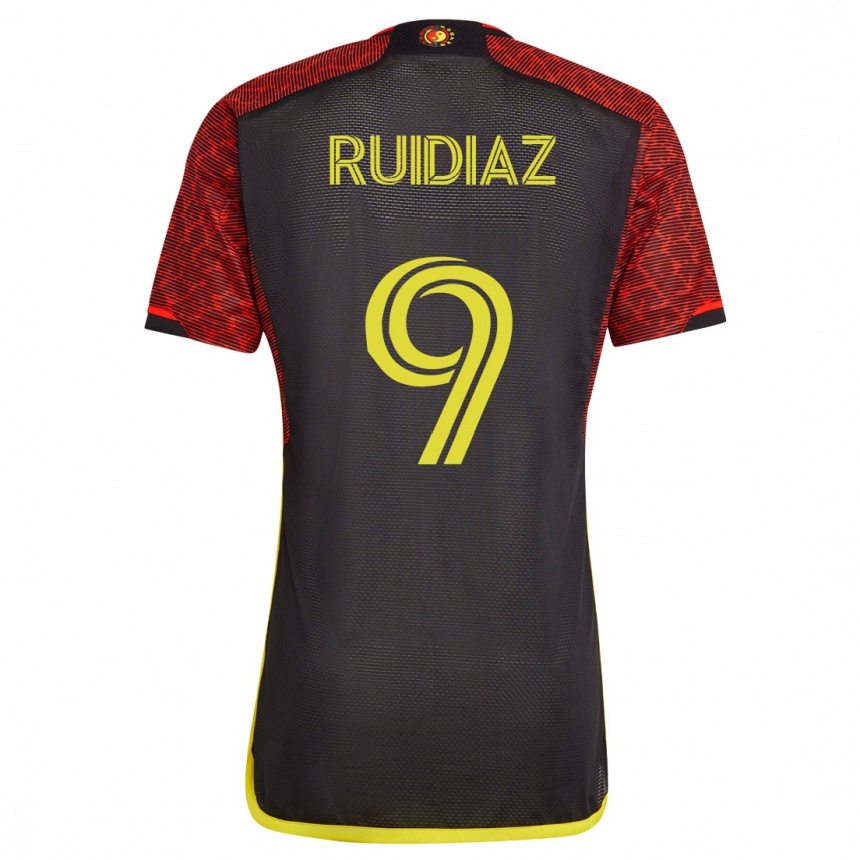 Damen Fußball Raúl Ruidíaz #9 Orangefarben Auswärtstrikot Trikot 2023/24 T-Shirt Luxemburg