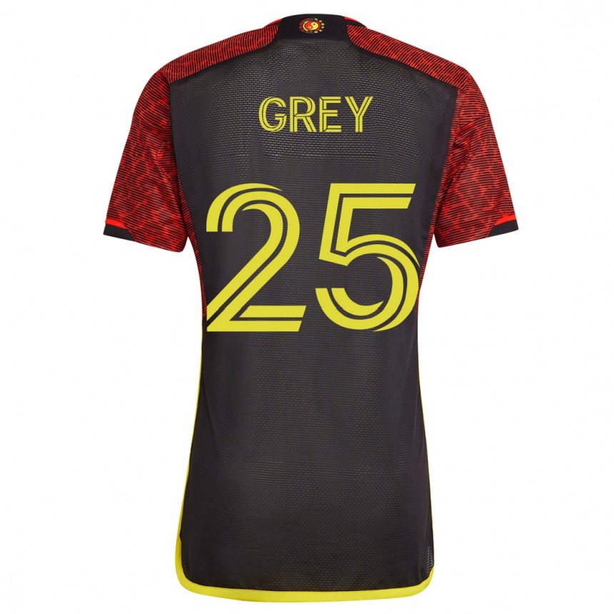 Damen Fußball Mireya Grey #25 Orangefarben Auswärtstrikot Trikot 2023/24 T-Shirt Luxemburg