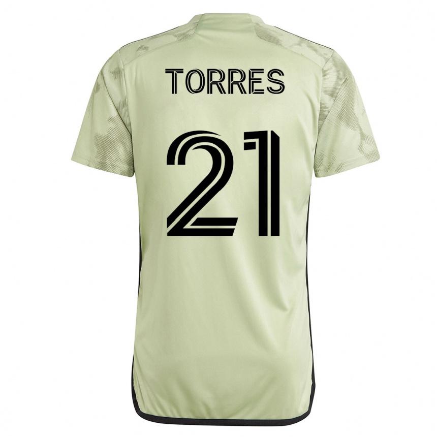 Damen Fußball Christian Torres #21 Grün Auswärtstrikot Trikot 2023/24 T-Shirt Luxemburg