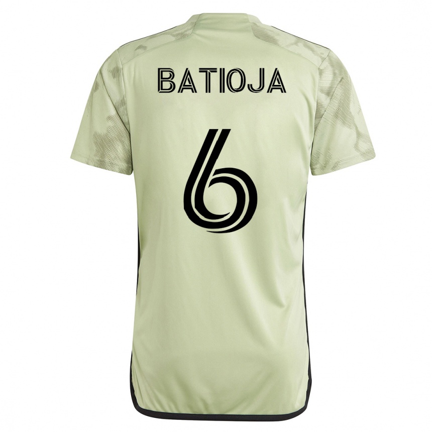 Damen Fußball Jeremy Batioja #6 Grün Auswärtstrikot Trikot 2023/24 T-Shirt Luxemburg