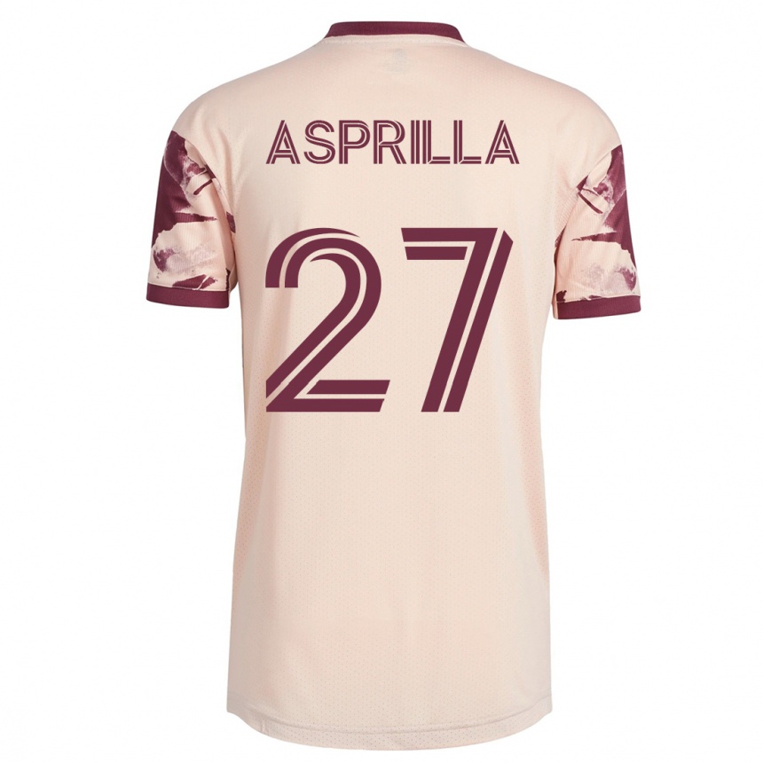 Damen Fußball Dairon Asprilla #27 Cremefarben Auswärtstrikot Trikot 2023/24 T-Shirt Luxemburg