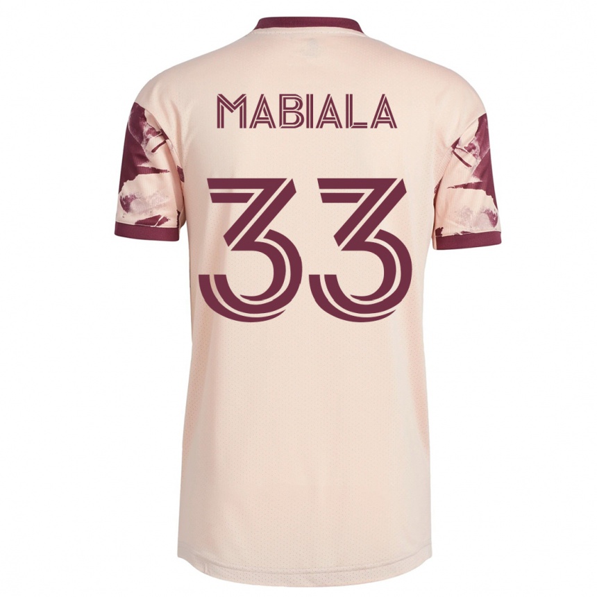 Damen Fußball Larrys Mabiala #33 Cremefarben Auswärtstrikot Trikot 2023/24 T-Shirt Luxemburg