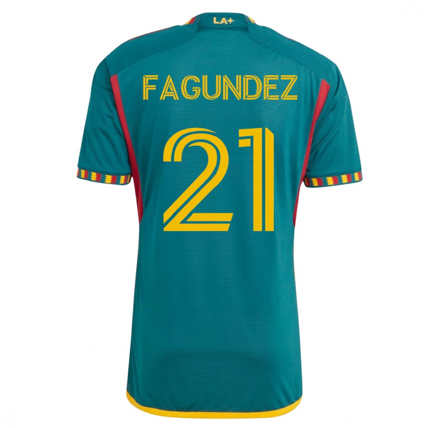 Damen Fußball Diego Fagúndez #21 Grün Auswärtstrikot Trikot 2023/24 T-Shirt Luxemburg