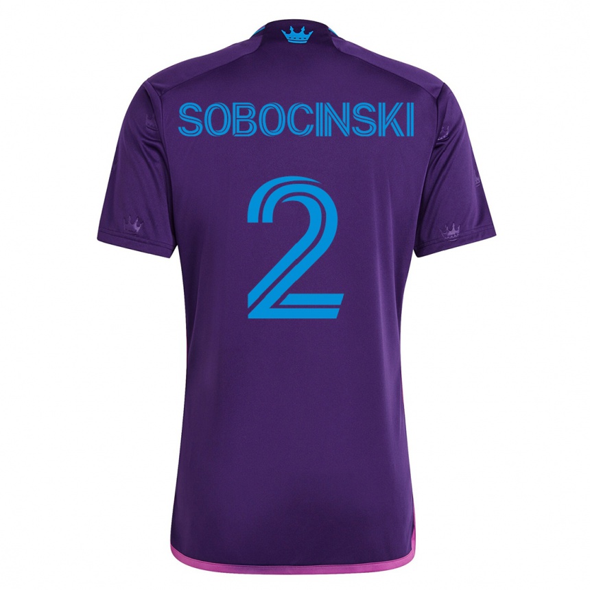 Damen Fußball Jan Sobocinski #2 Violett Auswärtstrikot Trikot 2023/24 T-Shirt Luxemburg