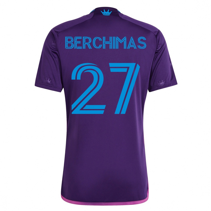 Damen Fußball Nimfasha Berchimas #27 Violett Auswärtstrikot Trikot 2023/24 T-Shirt Luxemburg