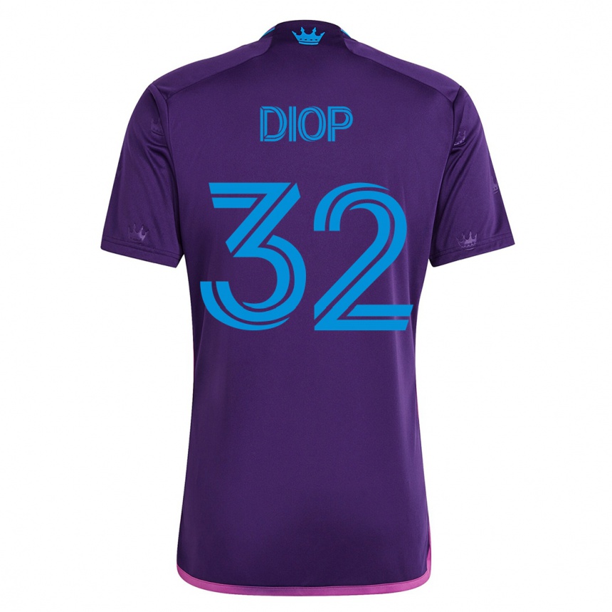 Damen Fußball Hamady Diop #32 Violett Auswärtstrikot Trikot 2023/24 T-Shirt Luxemburg