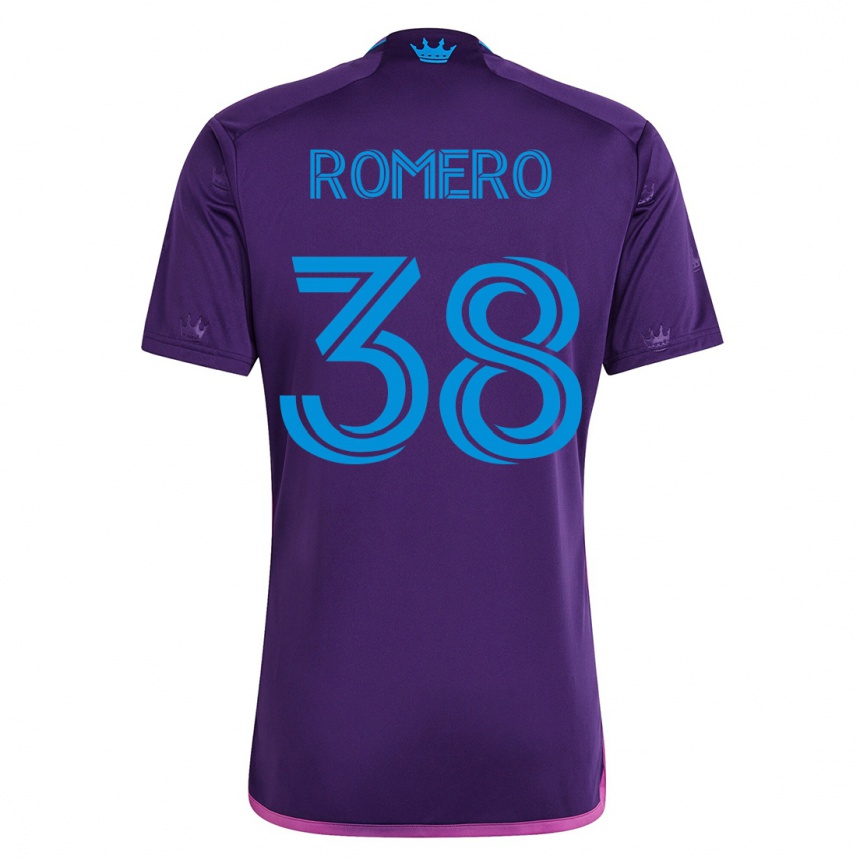 Damen Fußball Brian Romero #38 Violett Auswärtstrikot Trikot 2023/24 T-Shirt Luxemburg