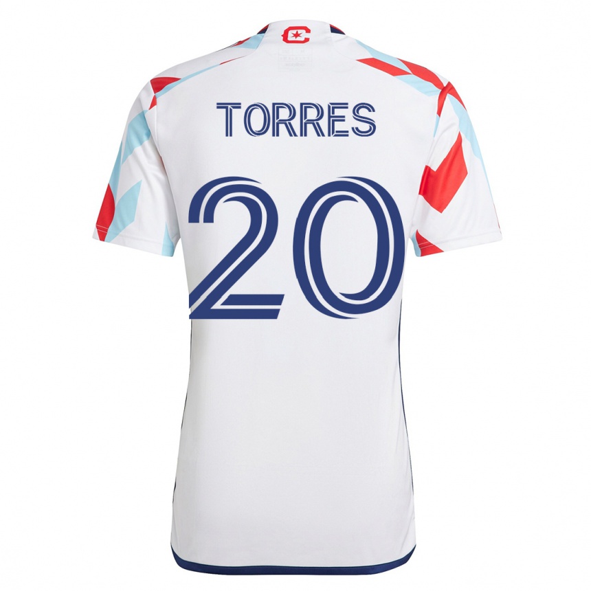 Damen Fußball Jairo Torres #20 Weiß Blau Auswärtstrikot Trikot 2023/24 T-Shirt Luxemburg