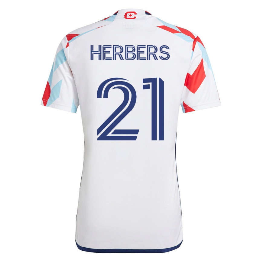 Damen Fußball Fabian Herbers #21 Weiß Blau Auswärtstrikot Trikot 2023/24 T-Shirt Luxemburg
