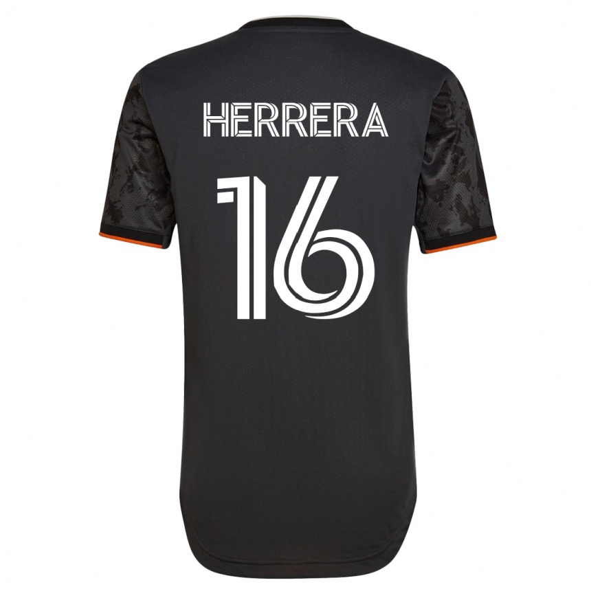 Damen Fußball Héctor Herrera #16 Schwarz Auswärtstrikot Trikot 2023/24 T-Shirt Luxemburg