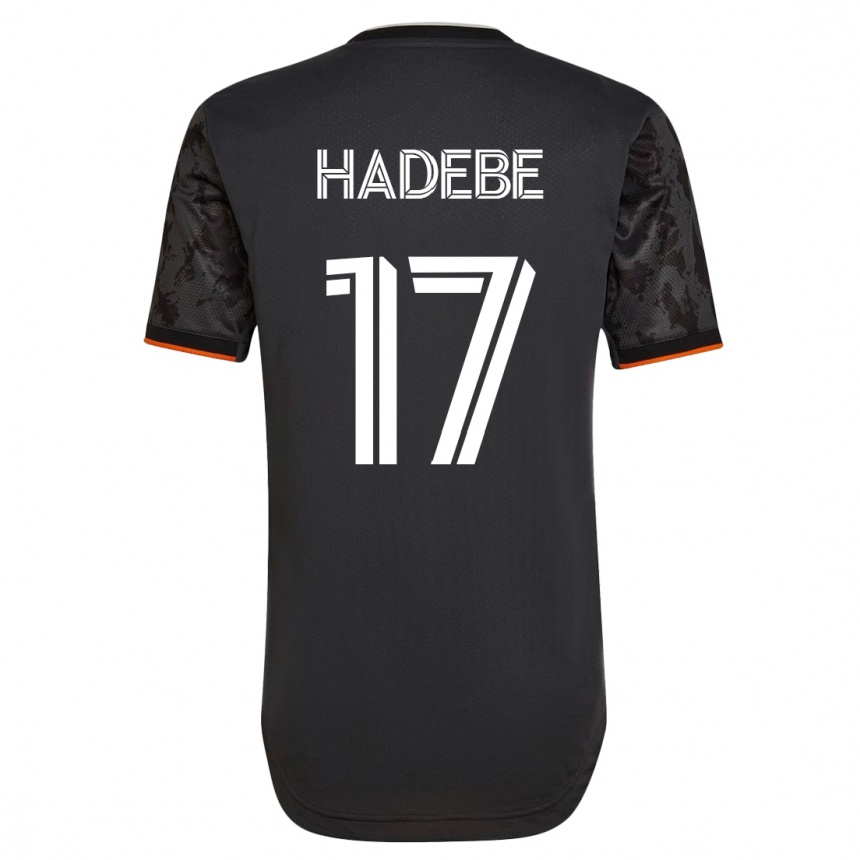Damen Fußball Teenage Hadebe #17 Schwarz Auswärtstrikot Trikot 2023/24 T-Shirt Luxemburg