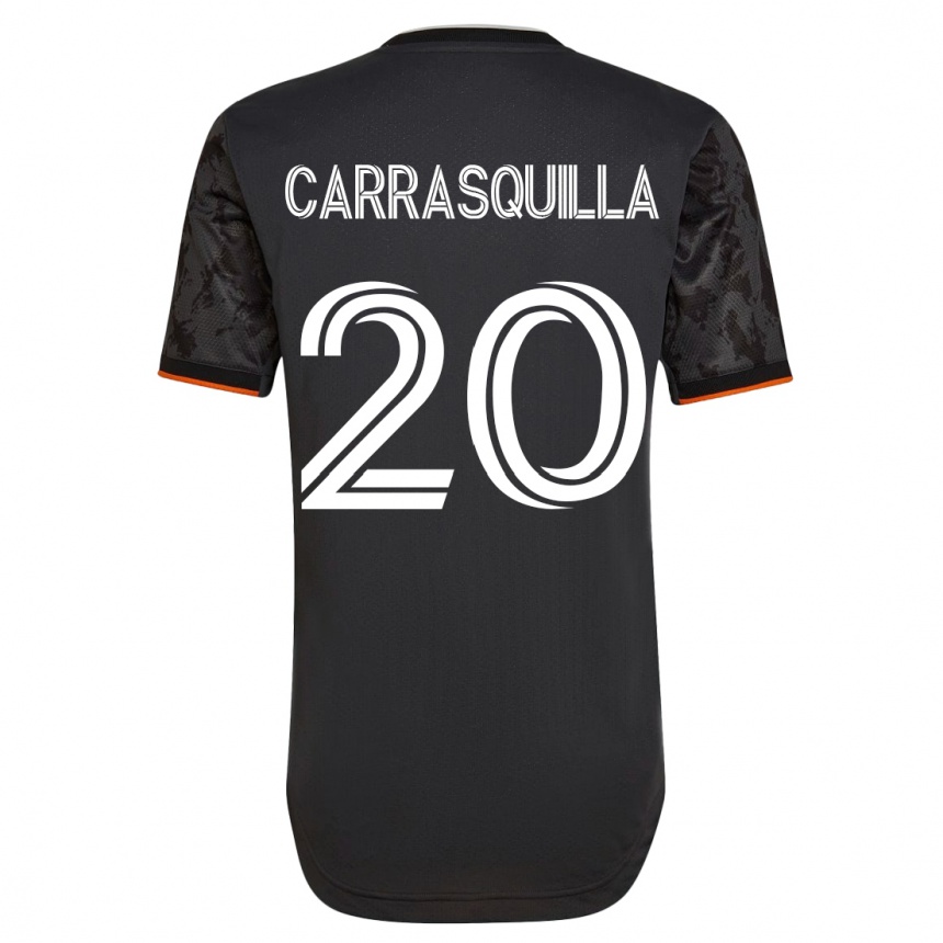 Damen Fußball Adalberto Carrasquilla #20 Schwarz Auswärtstrikot Trikot 2023/24 T-Shirt Luxemburg