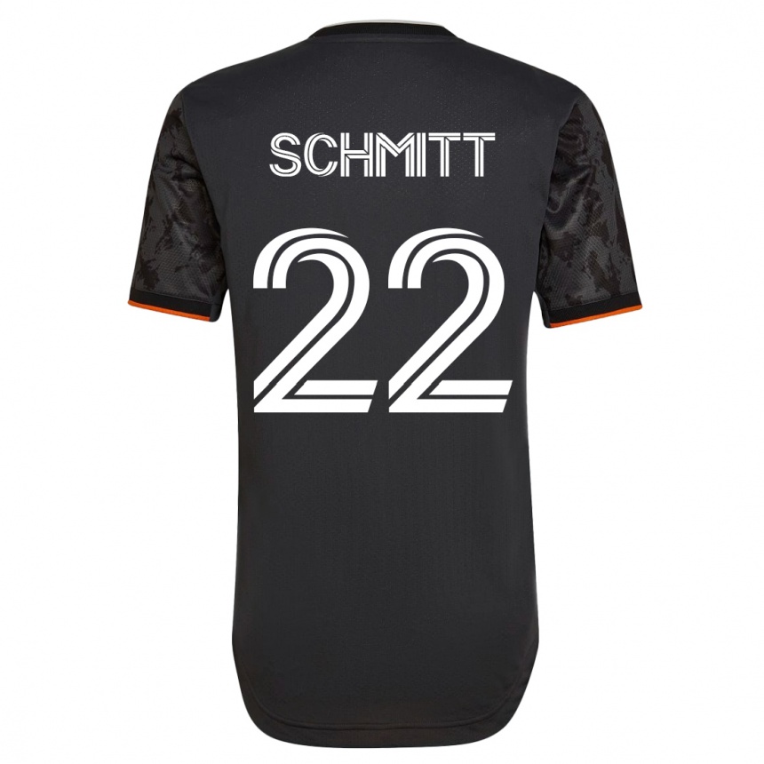 Damen Fußball Tate Schmitt #22 Schwarz Auswärtstrikot Trikot 2023/24 T-Shirt Luxemburg