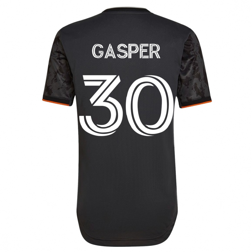 Damen Fußball Chase Gasper #30 Schwarz Auswärtstrikot Trikot 2023/24 T-Shirt Luxemburg