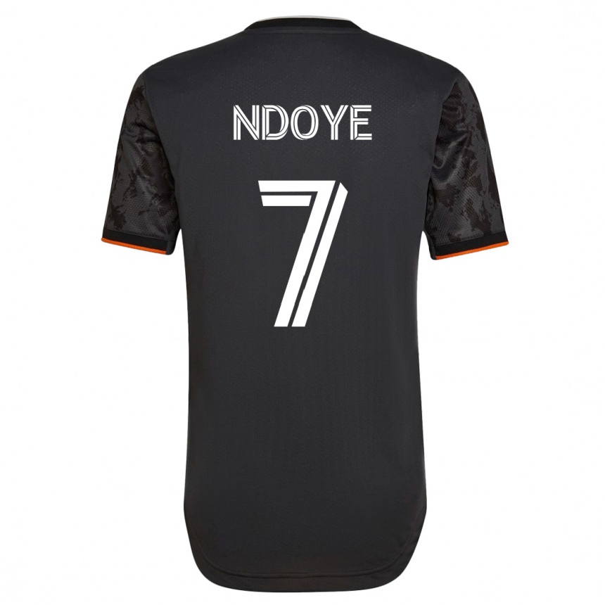 Damen Fußball Papa Ndoye #7 Schwarz Auswärtstrikot Trikot 2023/24 T-Shirt Luxemburg