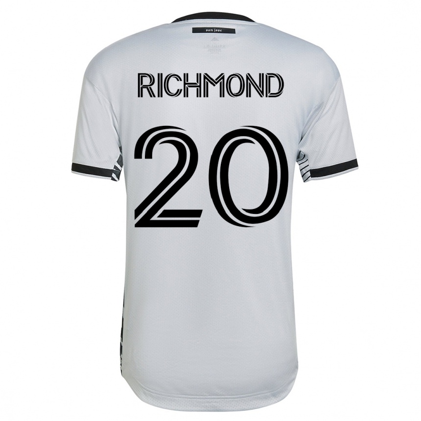 Damen Fußball Will Richmond #20 Weiß Auswärtstrikot Trikot 2023/24 T-Shirt Luxemburg