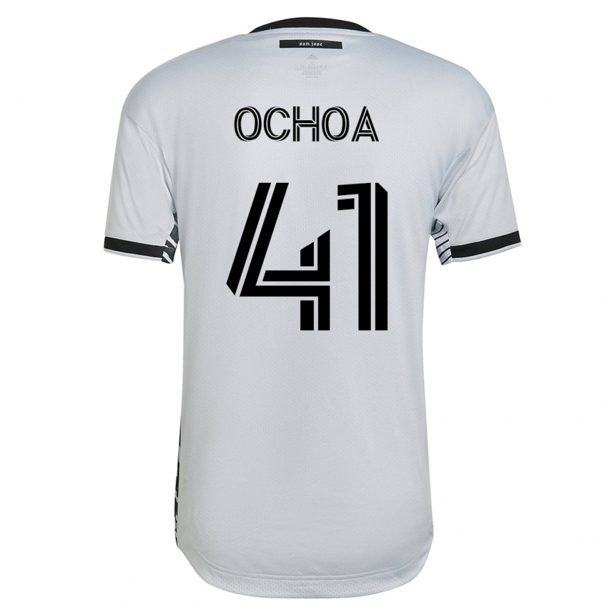 Damen Fußball Emmanuel Ochoa #41 Weiß Auswärtstrikot Trikot 2023/24 T-Shirt Luxemburg