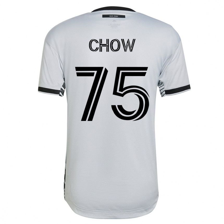 Damen Fußball Alex Chow #75 Weiß Auswärtstrikot Trikot 2023/24 T-Shirt Luxemburg