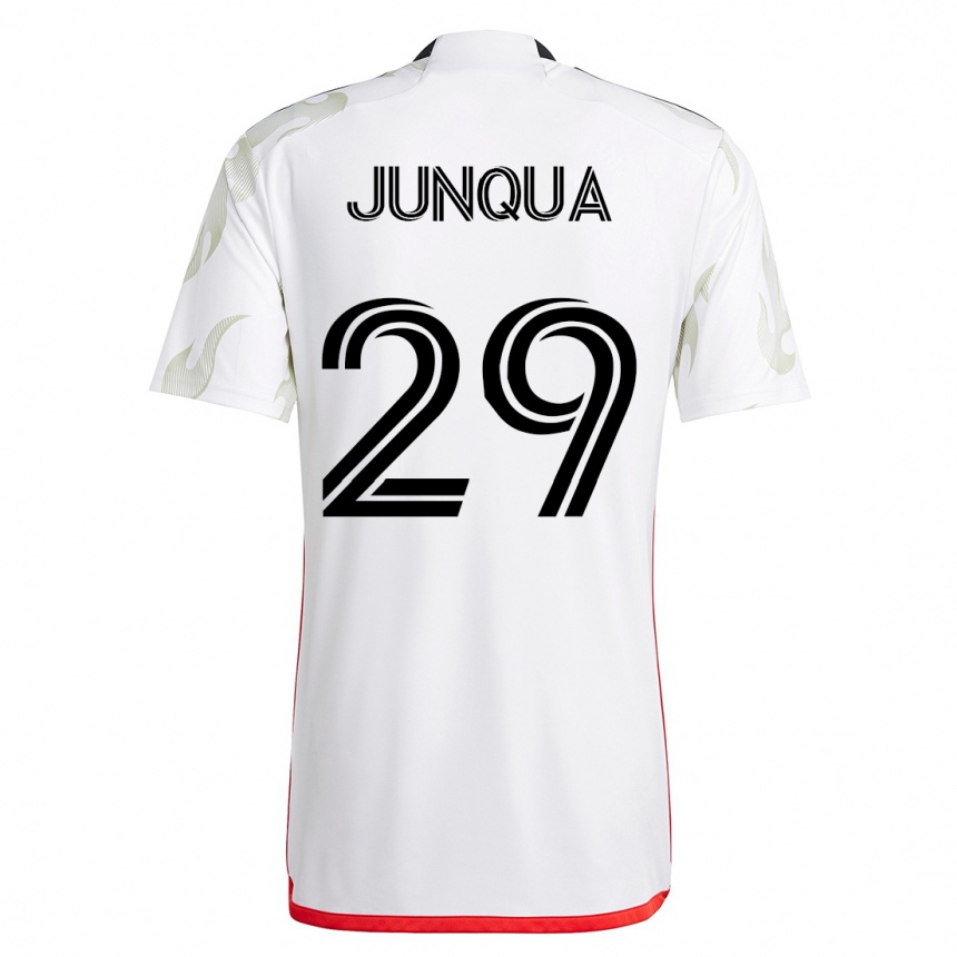 Damen Fußball Sam Junqua #29 Weiß Auswärtstrikot Trikot 2023/24 T-Shirt Luxemburg
