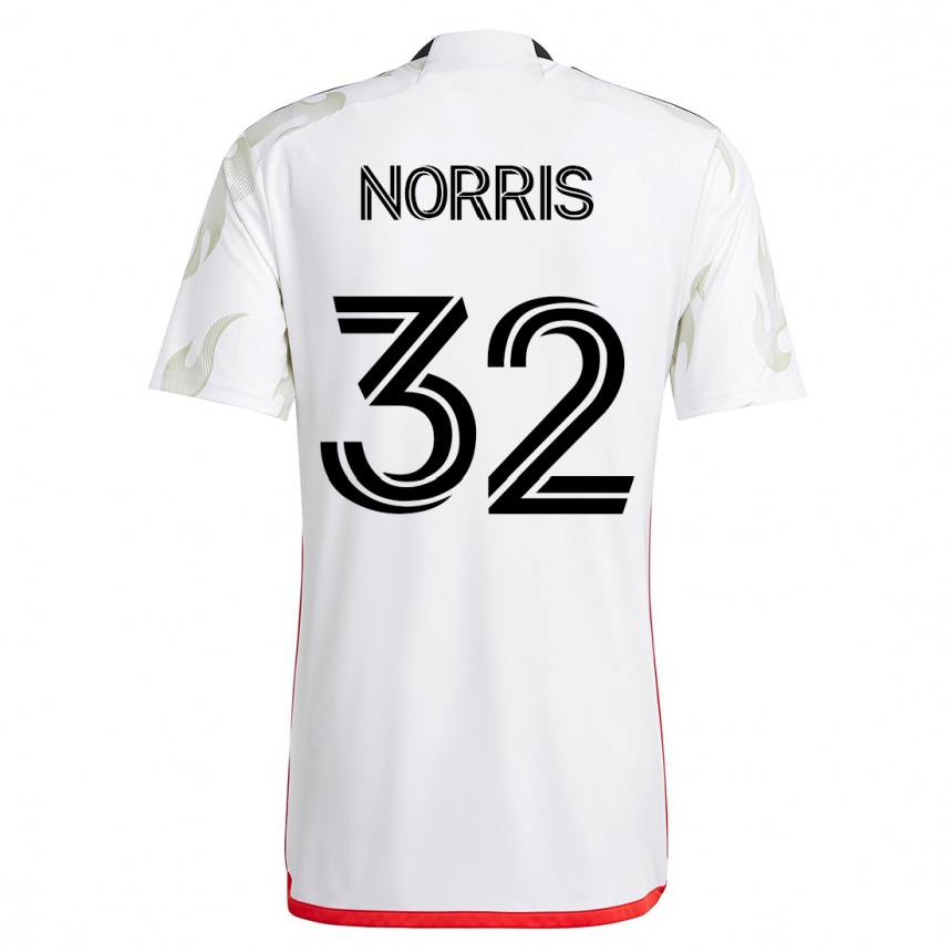 Damen Fußball Nolan Norris #32 Weiß Auswärtstrikot Trikot 2023/24 T-Shirt Luxemburg