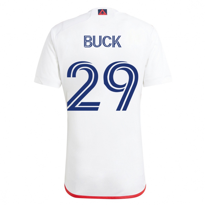 Damen Fußball Noel Buck #29 Weiß Rot Auswärtstrikot Trikot 2023/24 T-Shirt Luxemburg