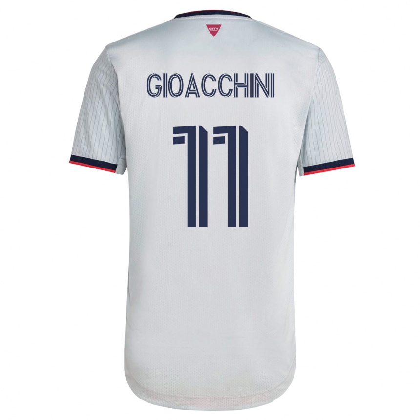 Damen Fußball Nicholas Gioacchini #11 Weiß Auswärtstrikot Trikot 2023/24 T-Shirt Luxemburg