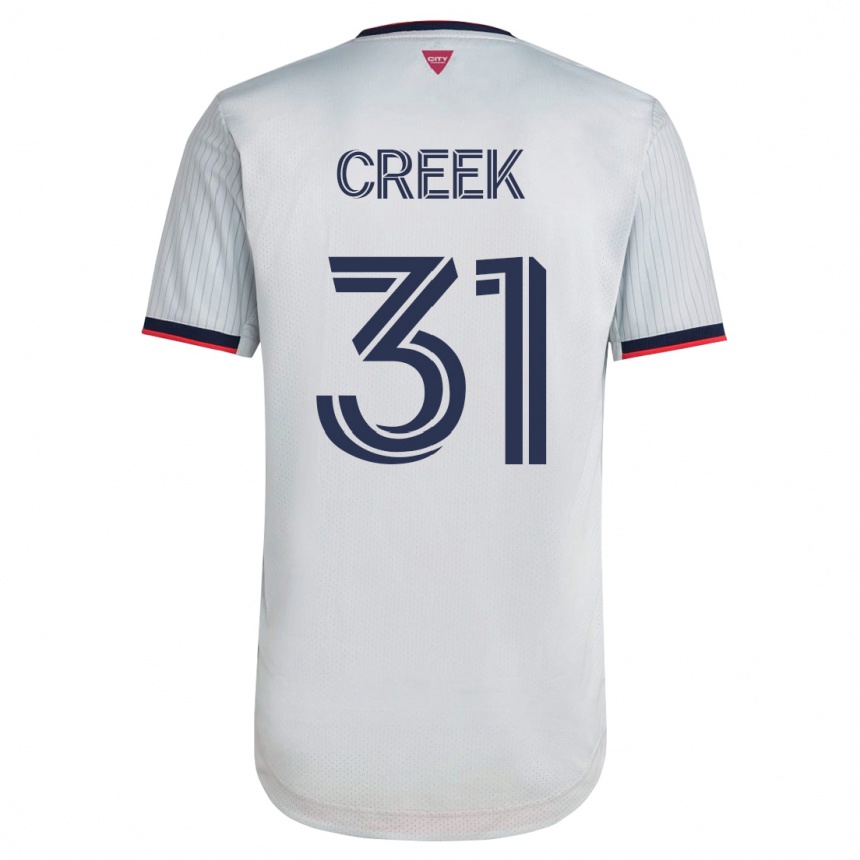 Damen Fußball Michael Creek #31 Weiß Auswärtstrikot Trikot 2023/24 T-Shirt Luxemburg