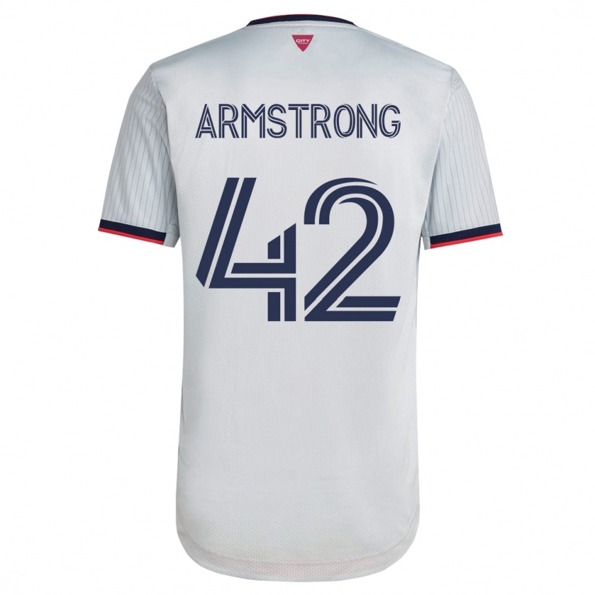 Damen Fußball Ezra Armstrong #42 Weiß Auswärtstrikot Trikot 2023/24 T-Shirt Luxemburg