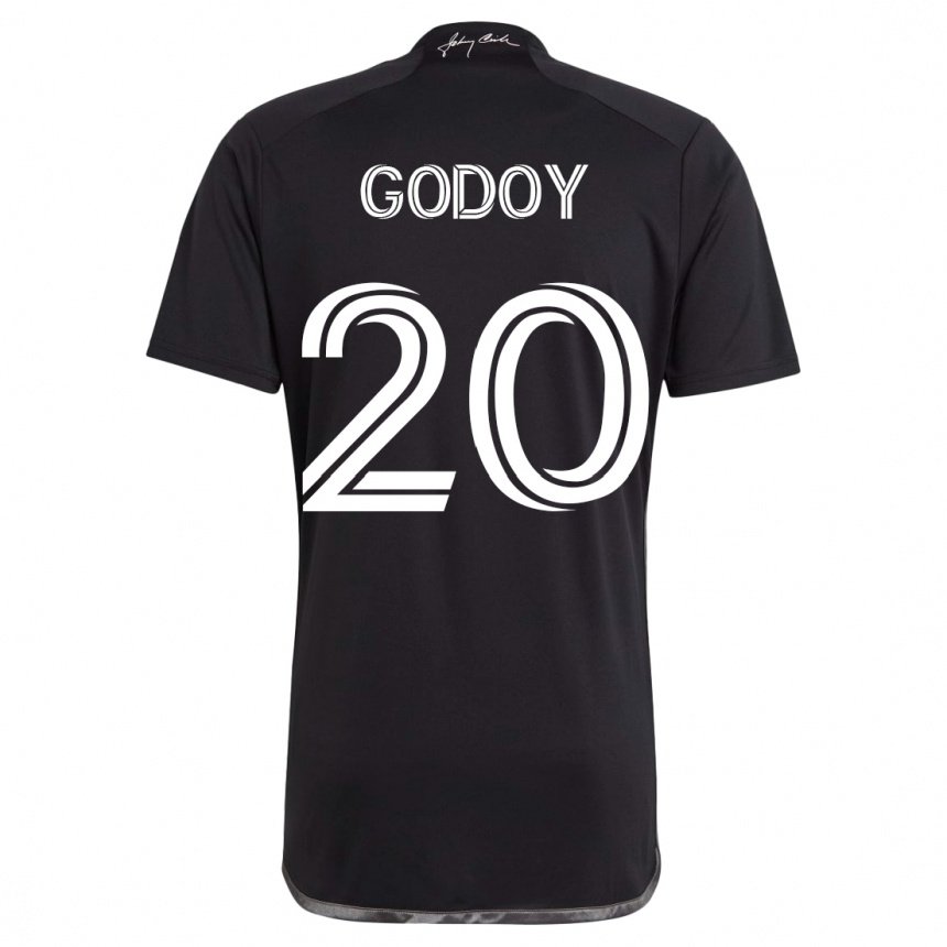 Damen Fußball Aníbal Godoy #20 Schwarz Auswärtstrikot Trikot 2023/24 T-Shirt Luxemburg