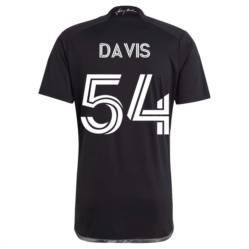 Damen Fußball Sean Davis #54 Schwarz Auswärtstrikot Trikot 2023/24 T-Shirt Luxemburg